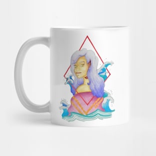 Siren Mermaid Geometric Portrait Mug